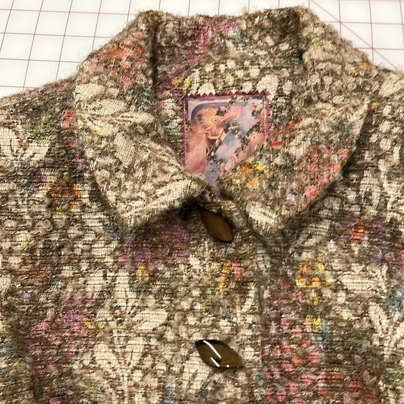 Z BY ZELDA Tapestry Floral Boucle Unique Buttons 2 Pocket Shirt Collar Blazer 8 - Picture 10 of 16